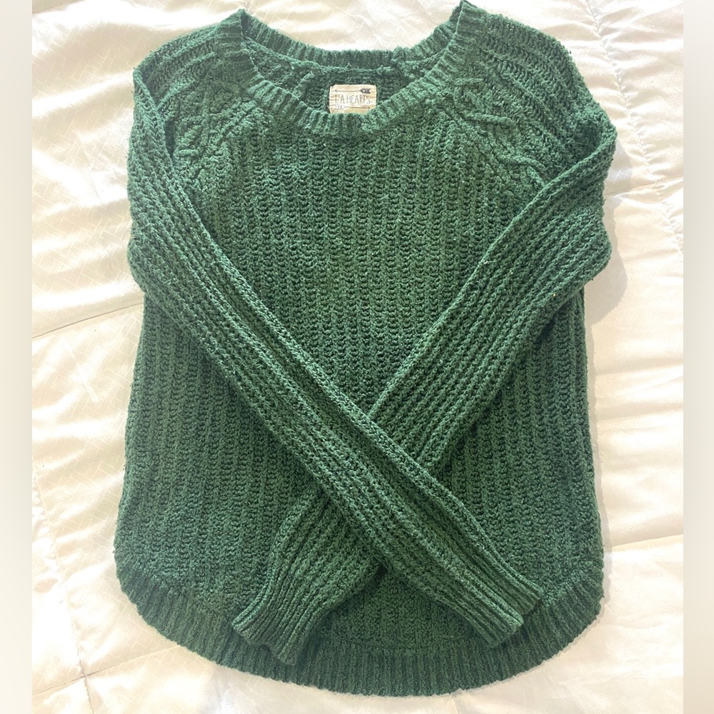 Pacsun LA Hearts forest green knit sweater